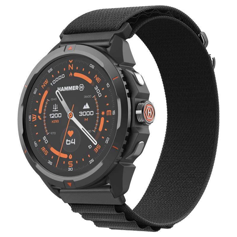 Smartwatch Hammer Watch 2 1.5" Μαύρο-Πορτοκαλί