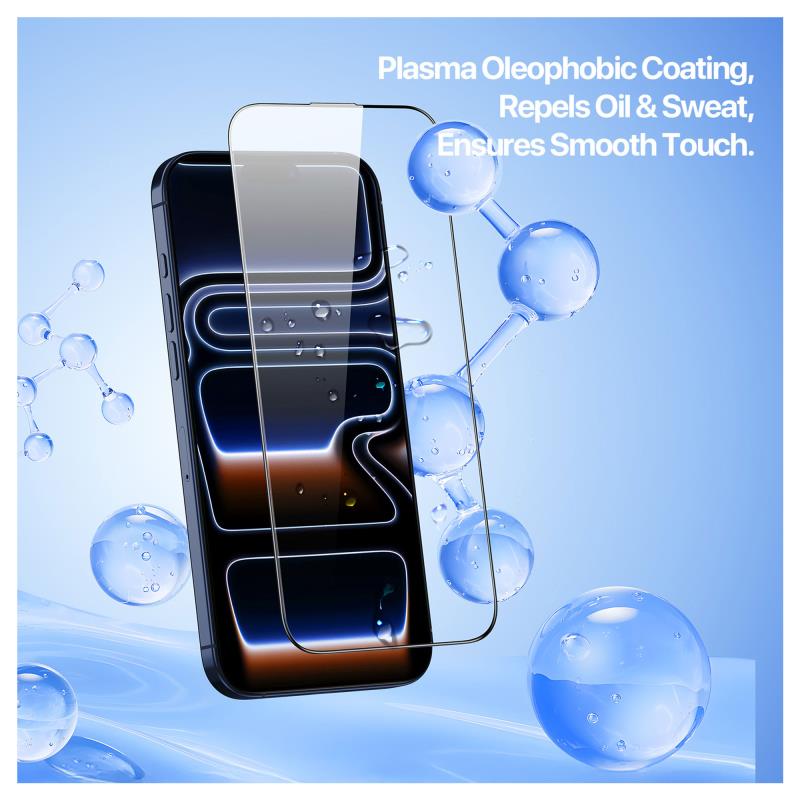 Tempered Glass 2.5D Dux Ducis Apple iPhone 17 Pro με Dust-free Auto Alignment Kit Roga Μαύρο (1 τεμ.)