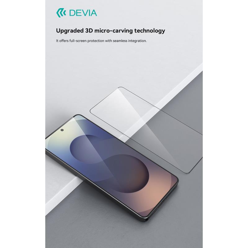 Tempered Glass Full Face HD Devia Samsung Galaxy S26 5G με Βοηθητικό Εργαλείο Van Μαύρο (1 τεμ.)