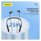 Στερεοφωνικό Ακουστικό Bluetooth Foneng BL36 Deep Bass Neckband Μαύρο