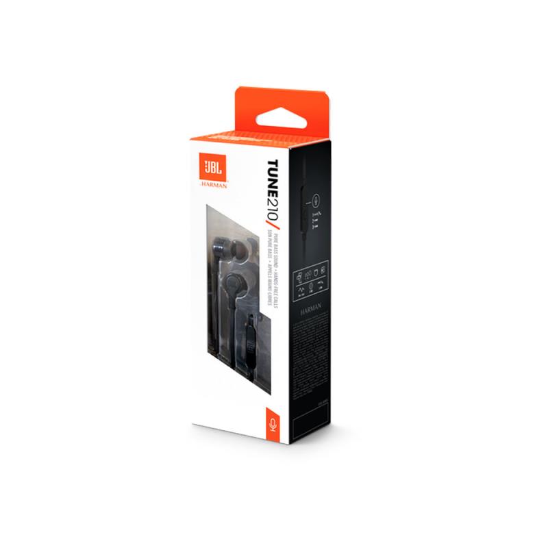 Hands Free Stereo JBL Tune T210 Pure Bass 3.5mm Μαύρο