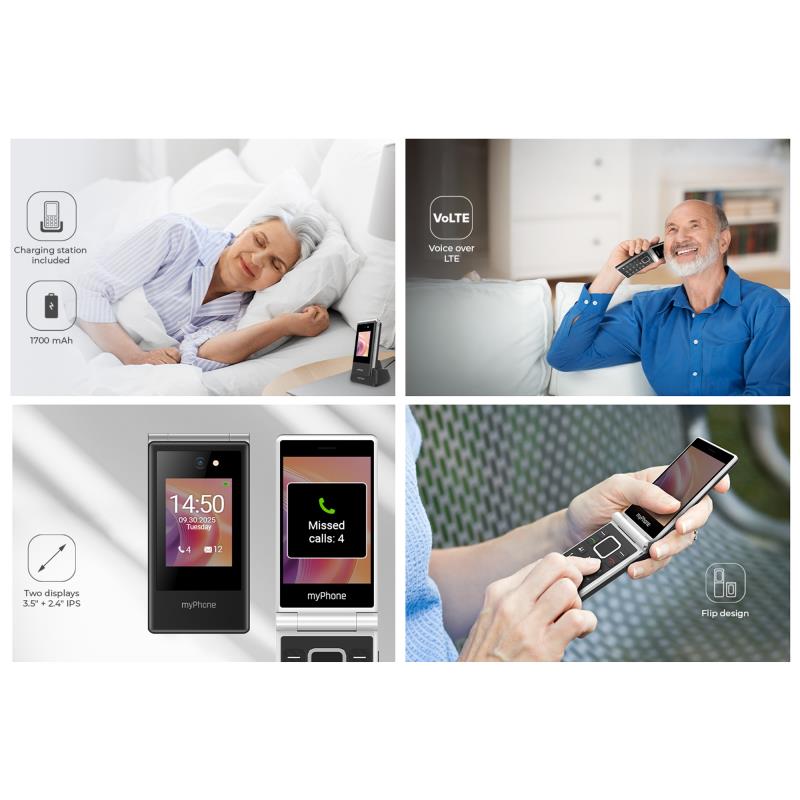 Κινητό Τηλέφωνο myPhone Tango 2 LTE (Dual SIM) Μαύρο-Ασημί