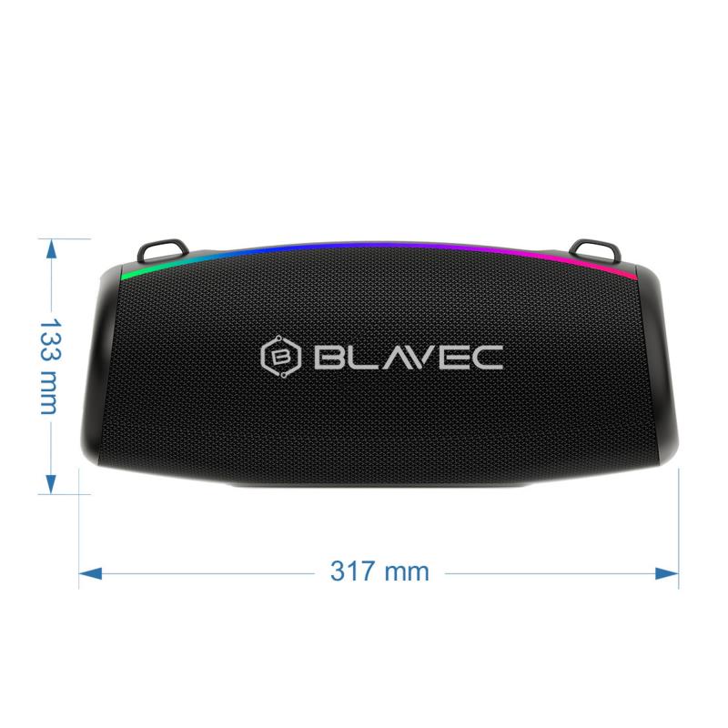 Φορητό Ηχείο Bluetooth Blavec WS-02 Bassbox TWS BT 5.3 USB AUX 4000mAh 120W Μαύρο