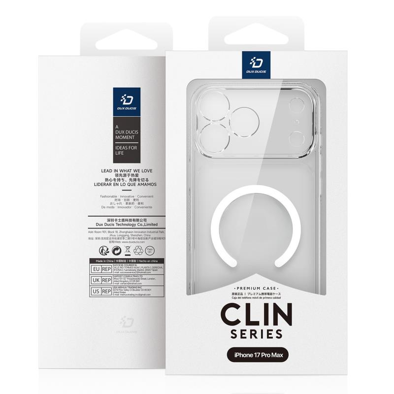Θήκη TPU & PC Dux Ducis Apple iPhone 17 Pro Max Magnetic MagSafe (Open Ring Version) Clin Διάφανο