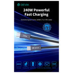 Καλώδιο Σύνδεσης USB 2.0 Devia EC652 USB C σε USB C PD 240W 2m Extreme Μαύρο