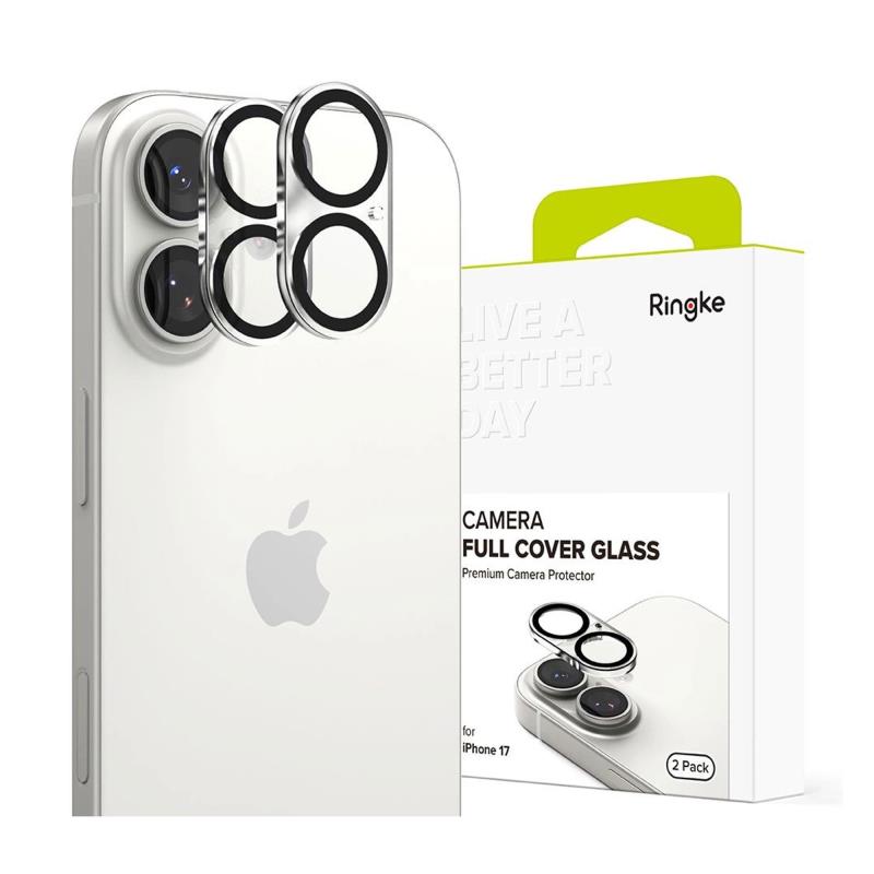 Tempered Glass Full Face Ringke για Τζαμάκι Κάμερας Apple iPhone 17 Μαύρο (2 τεμ)