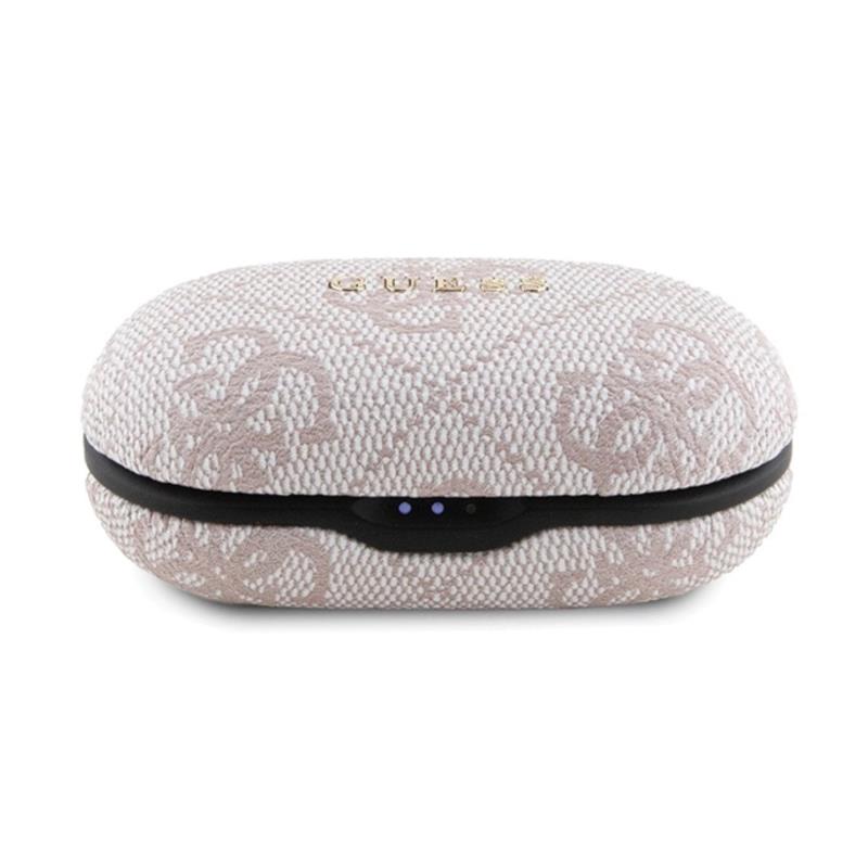 True Wireless Ακουστικά Bluetooth Guess Docking Station Metal 4G Ροζ
