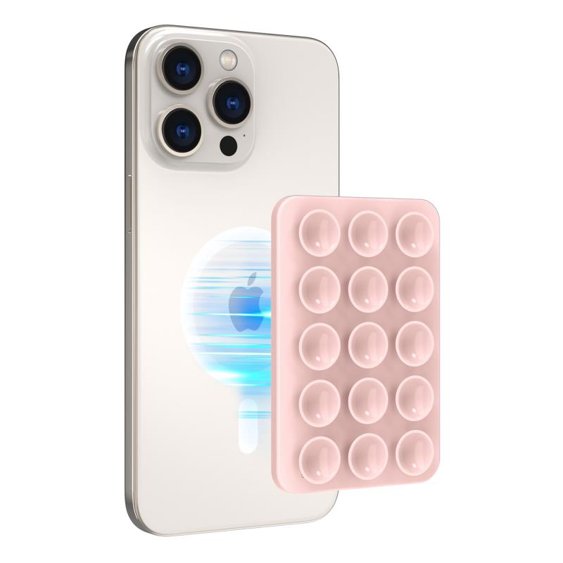 Βάση Στήριξης με Βεντούζα Magnetic Ahastyle PT-CY202 για Smartphones Ροζ
