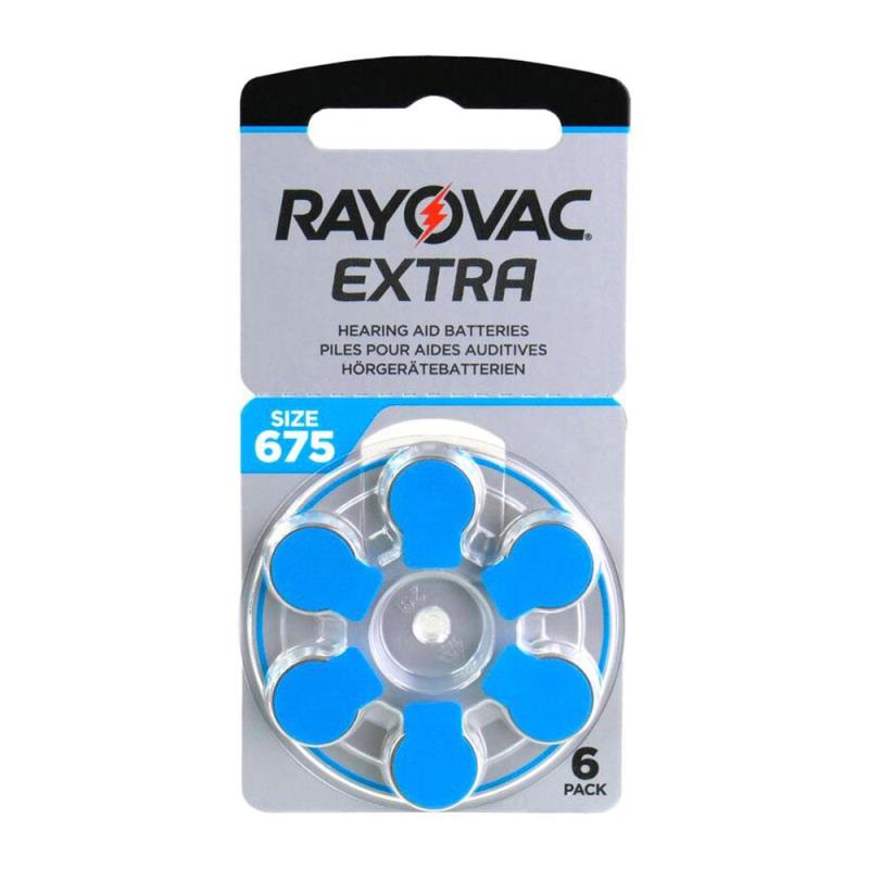 Μπαταρία Ακουστικών Βαρηκοΐας Rayovac Extra Advanced 675 (6 τεμ.)