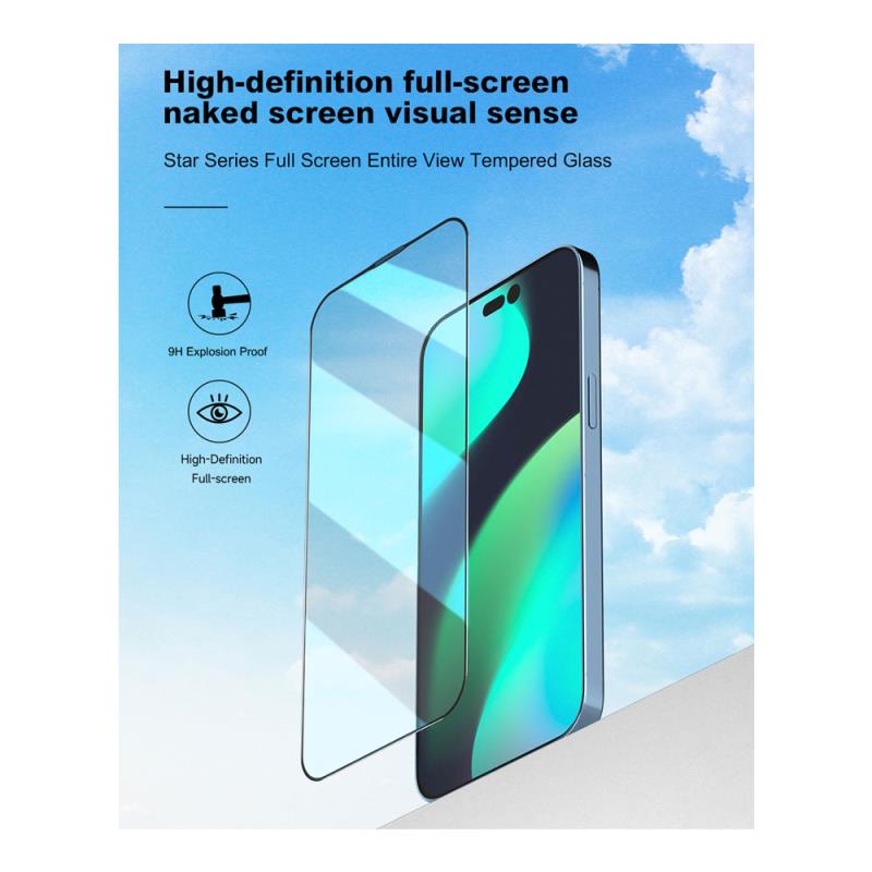 Tempered Glass Full Face Entire View Devia Apple iPhone 14 Plus Star Μαύρο (1 τεμ.)