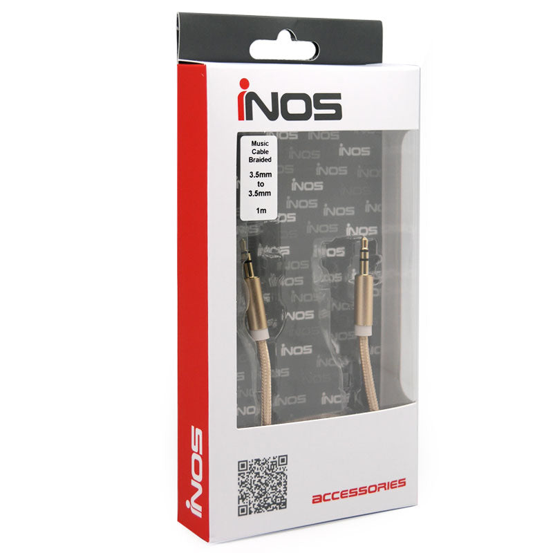 Καλώδιο Ήχου Braided inos 3.5mm/3.5mm 1m Χρυσό