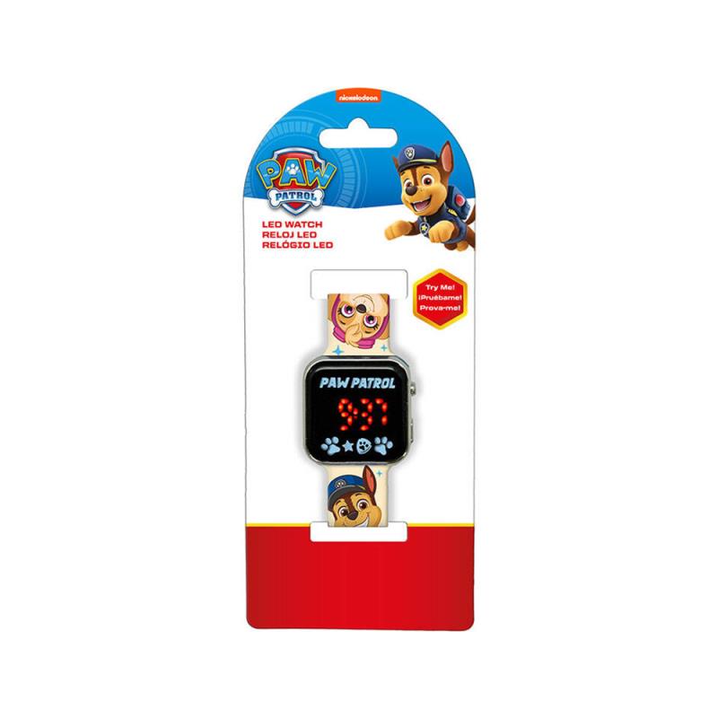 Ψηφιακό Ρολόι Χειρός με Οθόνη LED Kids Licensing PW19961 Paw Patrol Μπεζ-Πολύχρωμο