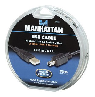 Manhattan καλώδιο USB A σε Mini-USB 4pin M/M 1.8m