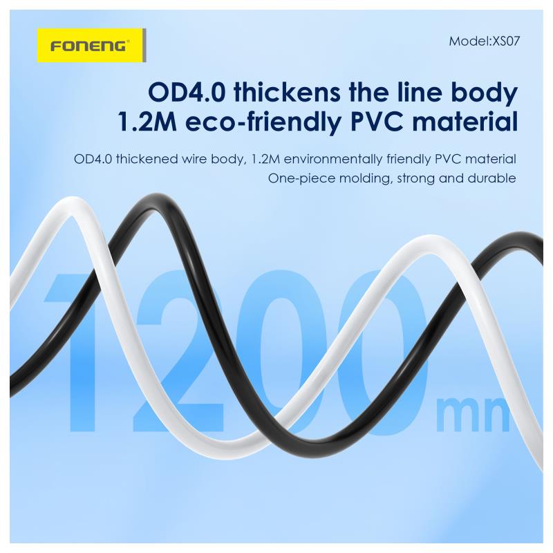 Καλώδιο Σύνδεσης USB 2.0 Foneng XS07 USB C σε USB C 60W 1.2m Λευκό