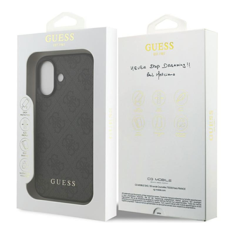 Θήκη PU Guess Apple iPhone 17 Hardcase Classic 4G Μαύρο