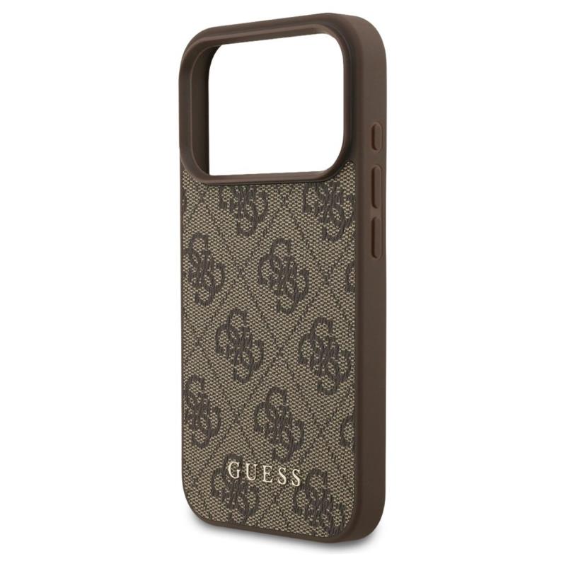 Θήκη PU Guess Apple iPhone 17 Pro Hardcase Classic Logo 4G Καφέ