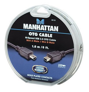 Manhattan καλώδιο Mini-USB A σε Mini-USB B OTG M/M 1.8m
