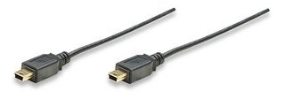 Manhattan καλώδιο Mini-USB A σε Mini-USB B OTG M/M 1.8m