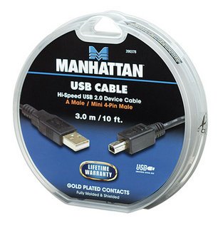 Manhattan καλώδιο USB A σε Mini-USB 4pin M/M 3m