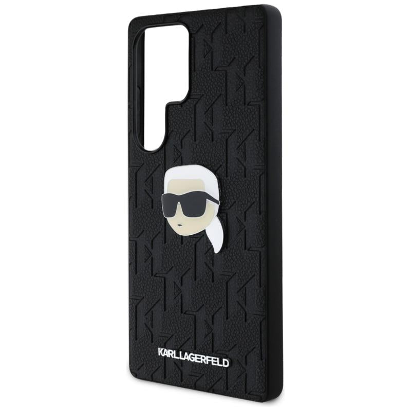 Θήκη TPU Karl Lagerfeld Samsung Galaxy S25 Ultra Hardcase Leather Monogram Karl Head Pin Μαύρο