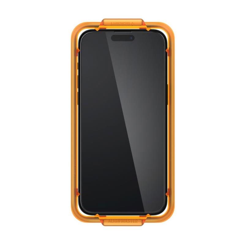 Tempered Glass Full Face Spigen Glas.tR Align Master Apple iPhone 15 Pro Max Μαύρο (2 τεμ.)