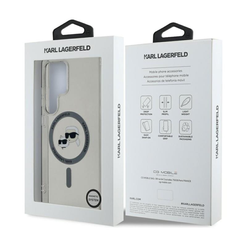 Θήκη TPU Karl Lagerfeld Samsung Galaxy S25 Ultra Magnetic IML Metal Karl & Choupette Heads Μαύρο