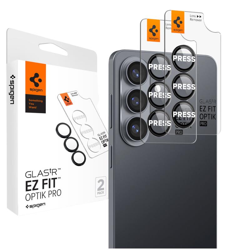 Προστατευτικό Κάλυμμα Κάμερας Spigen Optik.tR EZ-FIT για Τζαμάκι Κάμερας Samsung Galaxy S26 Plus 5G Μαύρο (2 τεμ.)