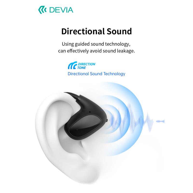 Στερεοφωνικό Ακουστικό Bluetooth Devia EM204 Air Conduction Lite1 Neckband Μαύρο