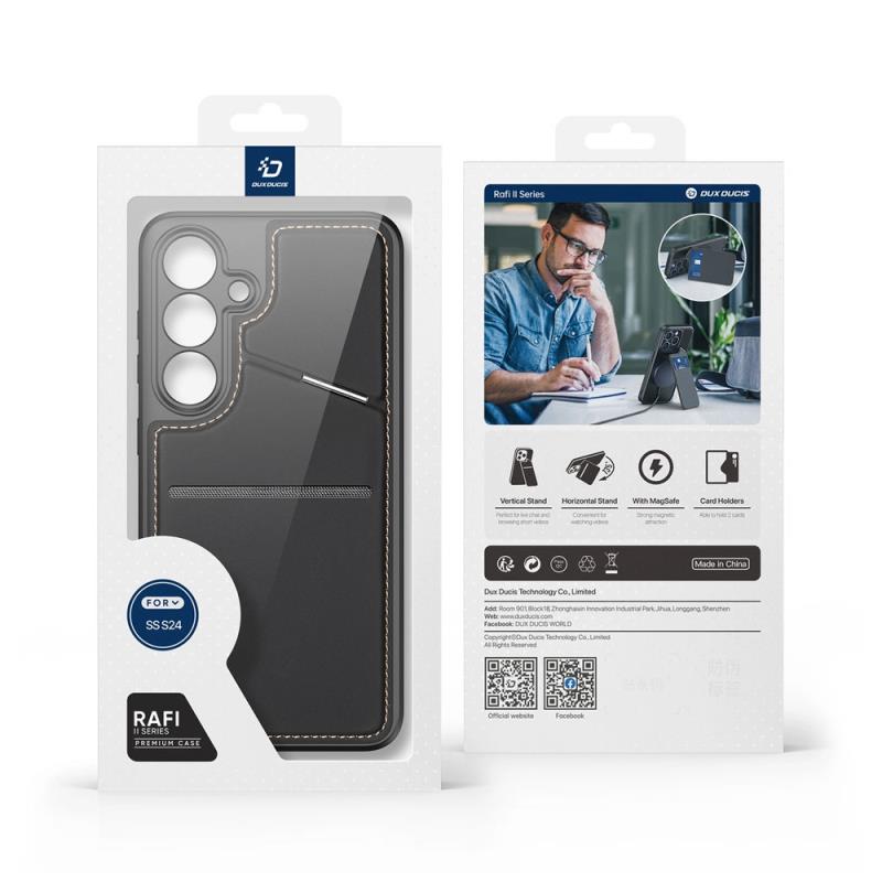 Θήκη Δερμάτινη Dux Ducis Samsung Galaxy S24 5G 3 σε 1 Magnetic με Stand Rafi II Μαύρο
