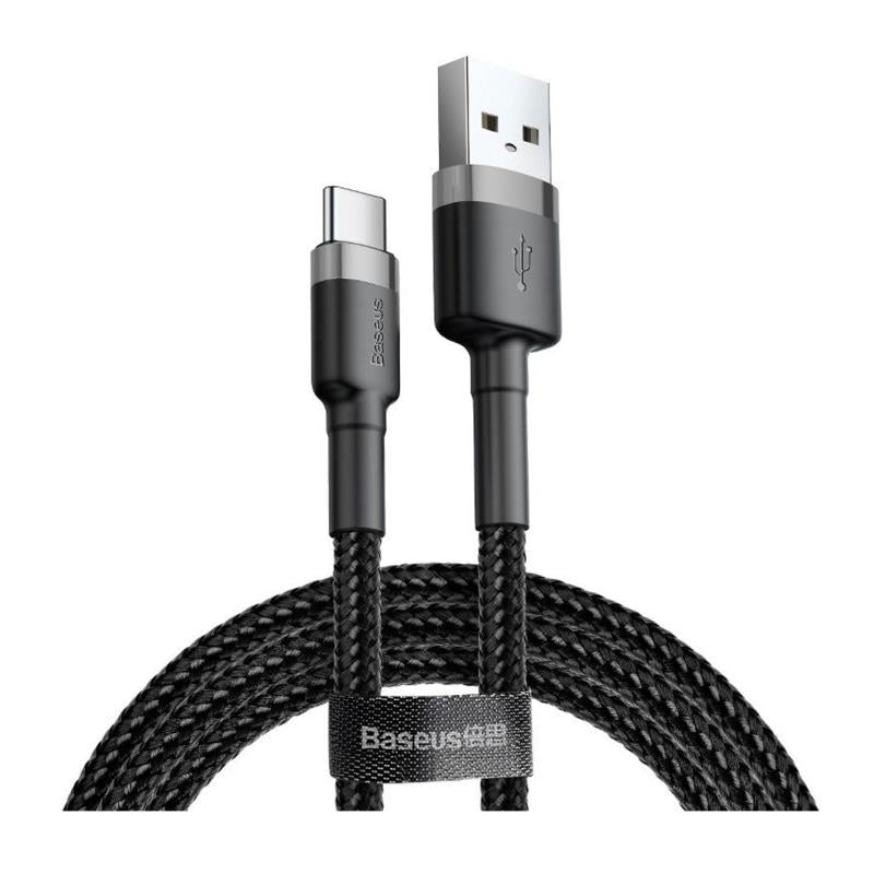 Καλώδιο Σύνδεσης USB 2.0 Baseus Cafule USB A σε USB C 3A 1m 480Mbps Μαύρο-Γκρι