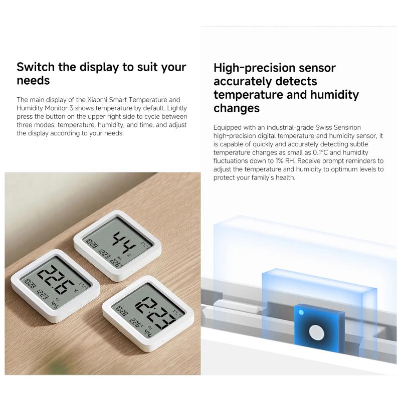 Ψηφιακό Θερμόμετρο Χώρου Bluetooth με Αισθητήρα Υγρασίας Xiaomi Mi Monitor 3 Mini QBH4312GL Λευκό