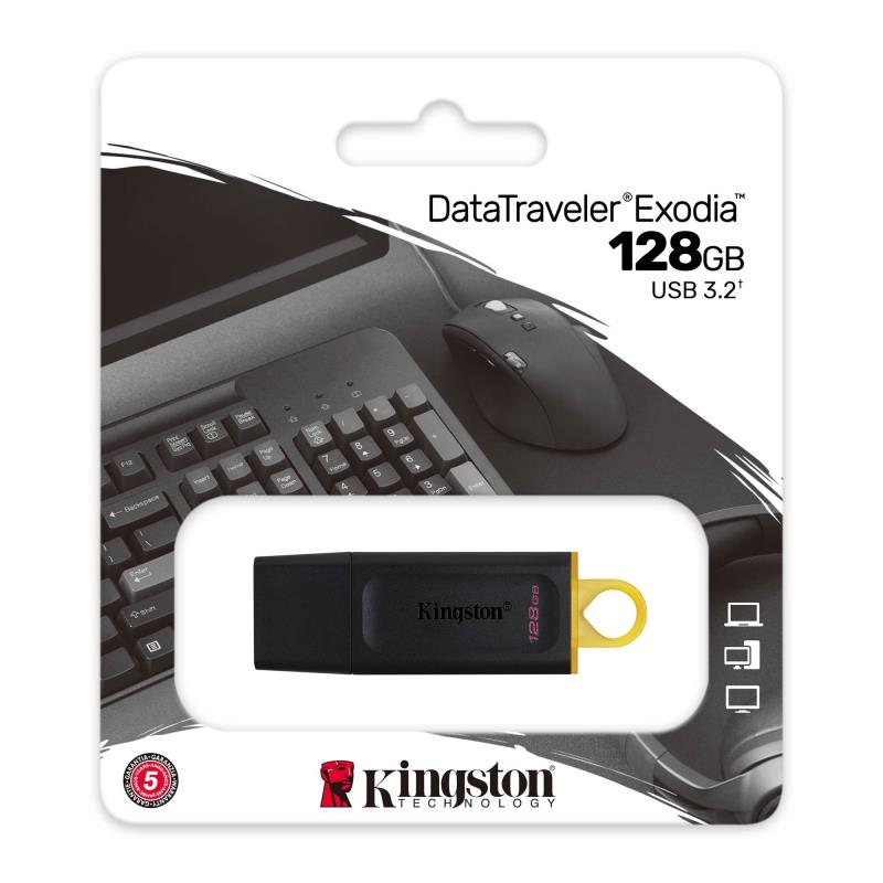 USB 3.2 Flash Disk Kingston Exodia DTX USB A 128GB Μαύρο