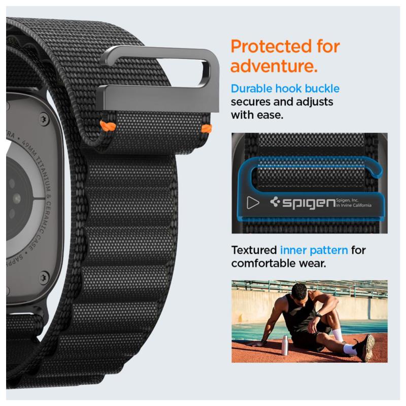 Λουράκι Spigen WBF1 Apple Watch (44/ 45/ 46/ 49mm) Μαύρο