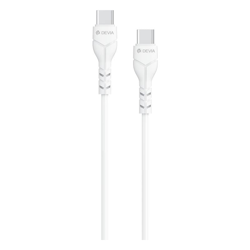 Καλώδιο Σύνδεσης USB 2.0 Devia EC151 USB C σε USB C 60W 1m Kintone Eco-Friendly Λευκό