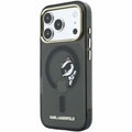 Θήκη PC/TPU Karl Lagerfeld Magsafe Apple iPhone 18 Pro/ 17 Pro IML Peekaboo Print & Metal Frame Choupette Μαύρο
