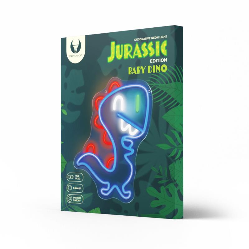 Neon Plexi Forever Light FLNJ01 BABY DINO (USB, On/Off & Dimmer) Πολύχρωμο
