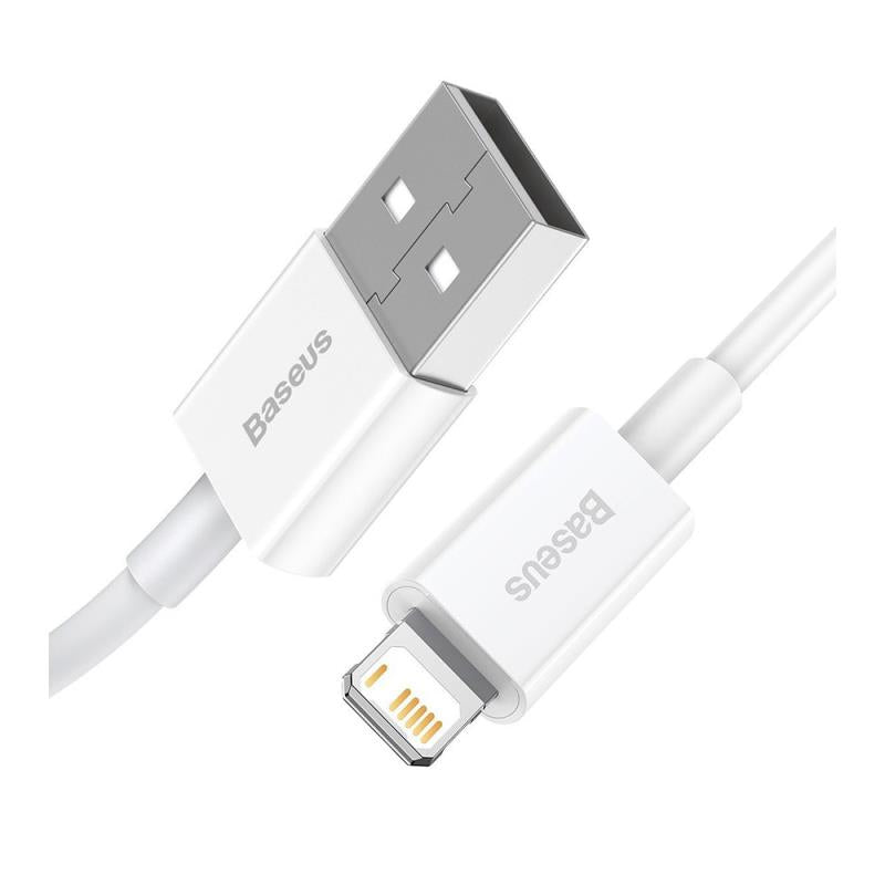 Καλώδιο Σύνδεσης USB 2.0 Baseus Superior Series USB A σε Lightning 12W 2.4A 1m Λευκό