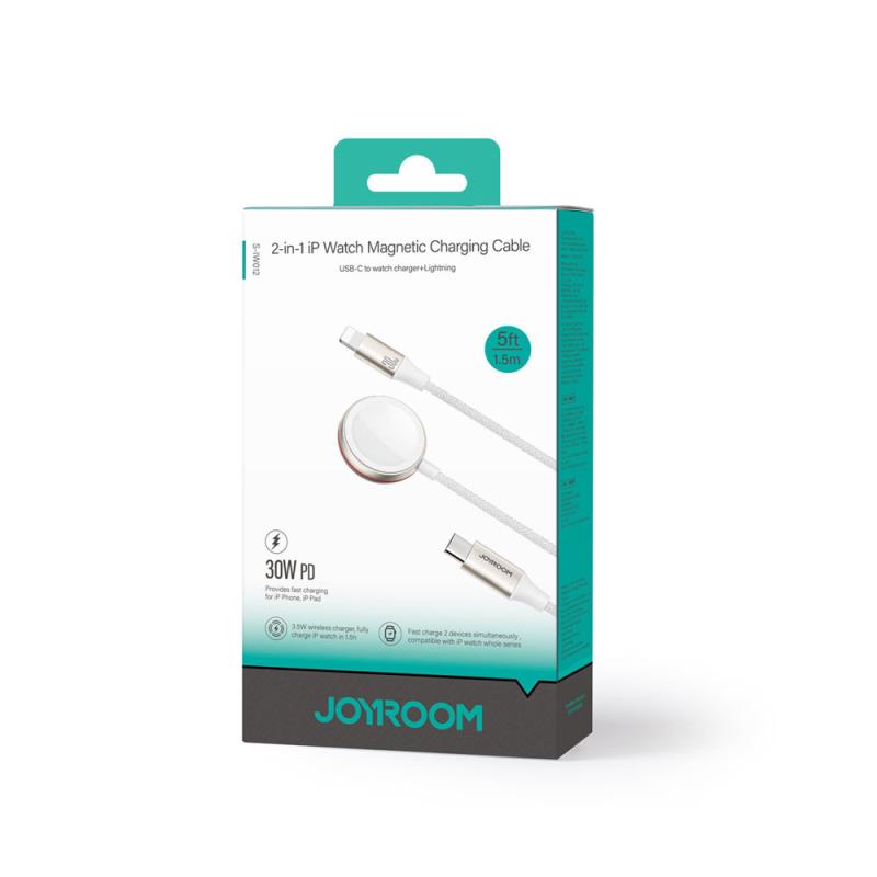 Joyroom S-IW012 2-in-1 Wireless Charger for Apple Watch Series 1.5m White
