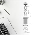 Πολύπριζο GSC 3 Θέσεων με Κουμπί On/Off, Θύρες USB A & USB C & Καλώδιο 1.4m (3 x 1.5mm) Μαύρο-Γκρι