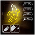 Neon LED Forever Light FLNE10 BANANA (USB/Μπαταρίας & On/Off) Κίτρινο