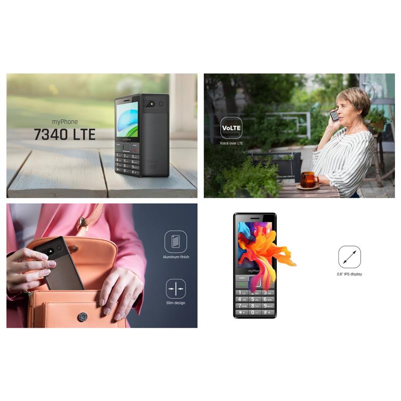 Κινητό Τηλέφωνο myPhone 7340 LTE (Dual SIM) Μαύρο-Ασημί