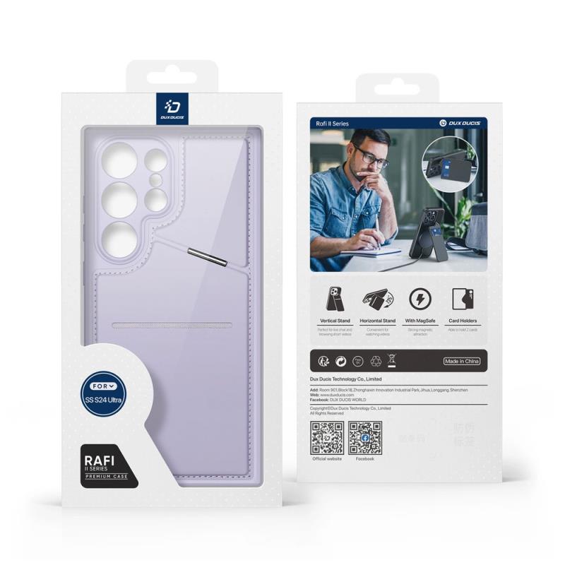 Θήκη Δερμάτινη Dux Ducis Samsung Galaxy S24 Ultra 5G 3 σε 1 Magnetic με Stand Rafi II Μωβ