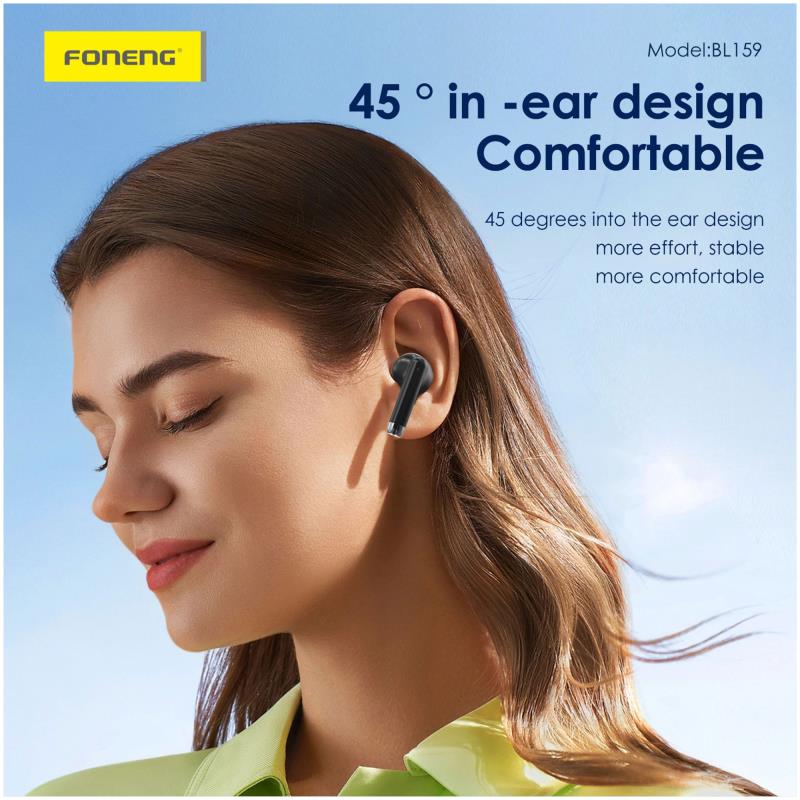 True Wireless Ακουστικά Bluetooth Foneng BL159 με Οθόνη Λευκό