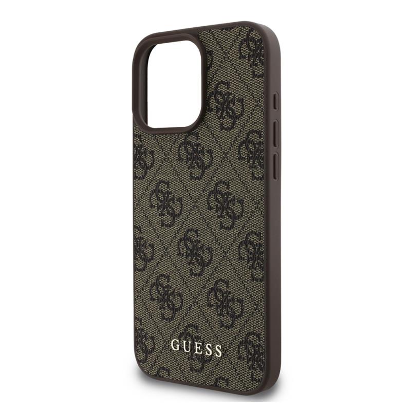 Θήκη PU Guess Apple iPhone 16 Pro Hardcase Classic Logo 4G Καφέ