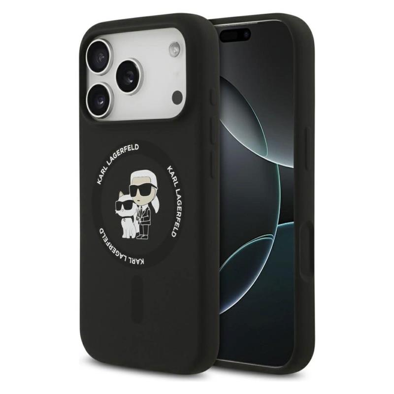 Θήκη Σιλικόνης Karl Lagerfeld Magsafe Apple iPhone 17 Pro Ring Karl & Choupette Μαύρο