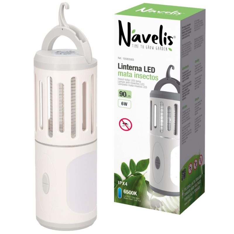 Φακός LED Navelis 6W 3xAA 90lm με Εντομοπαγίδα Λευκό