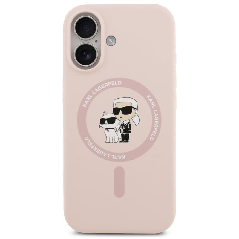 Θήκη Σιλικόνης Karl Lagerfeld Magsafe Apple iPhone 17 Ring Karl & Choupette Ροζ