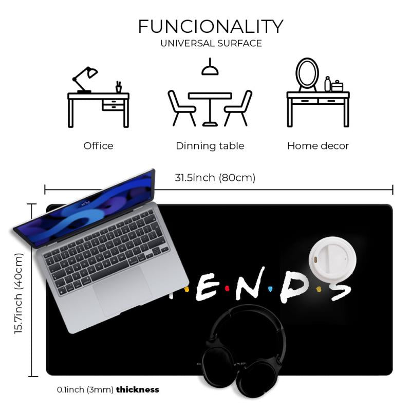 Mousepad Warner Bros Friends 002 80x40cm Μαύρο (1 τεμ)