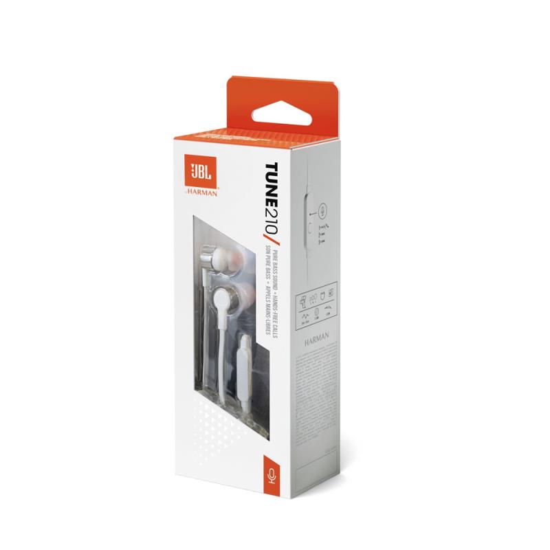 Hands Free Stereo JBL Tune T210 Pure Bass 3.5mm Γκρι