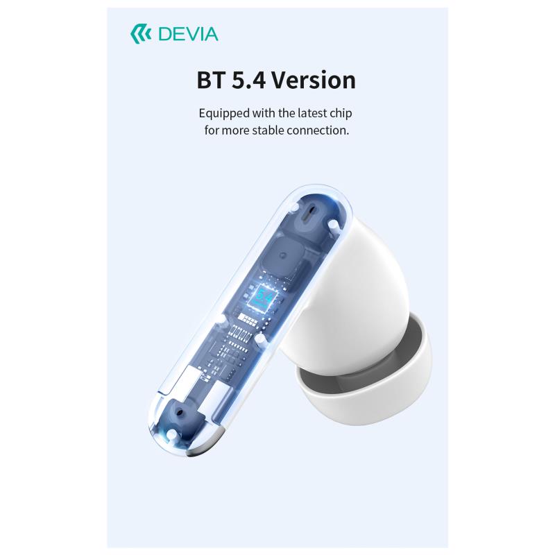 True Wireless Ακουστικά Bluetooth Devia EM420 Lite2  Λευκό